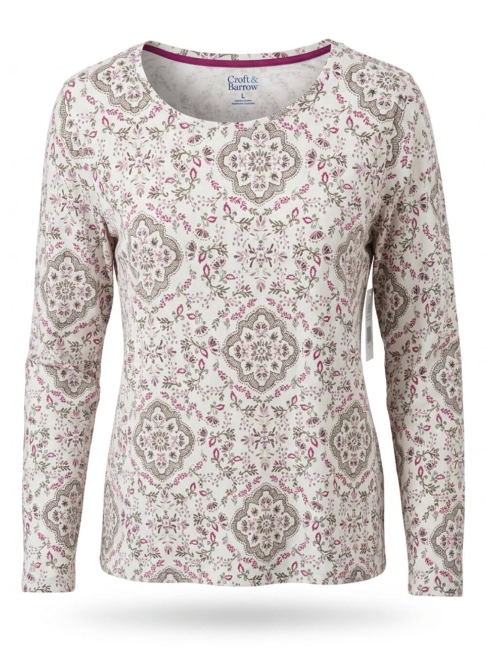 Long sleeve paisley tee